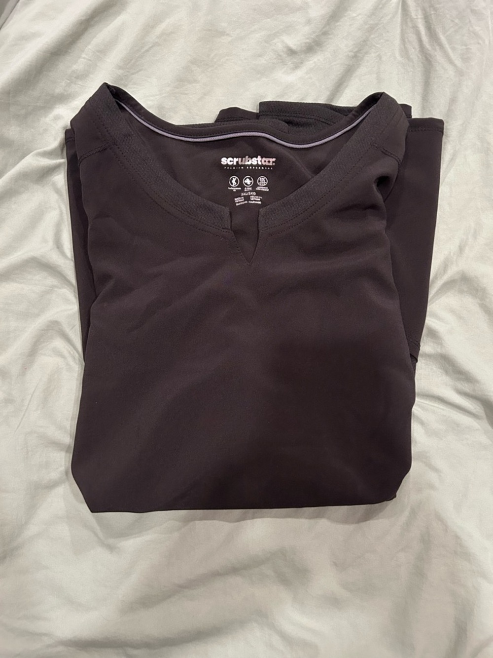 Scrubstar Black V-Neck Performance Scrub Top